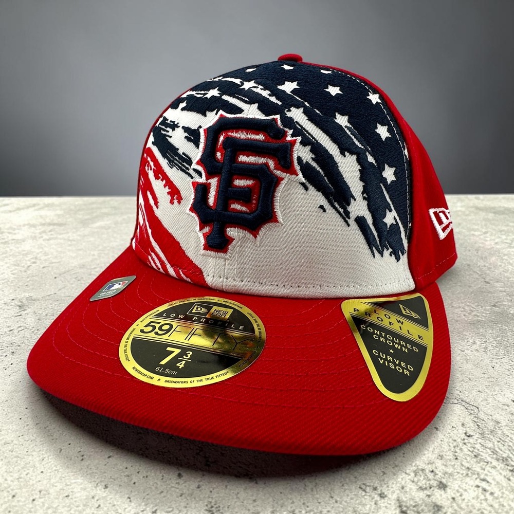 San Francisco Giants Fitted Hat 7 3/4 July 4th New Era 59FIFTY Low Profile NEW